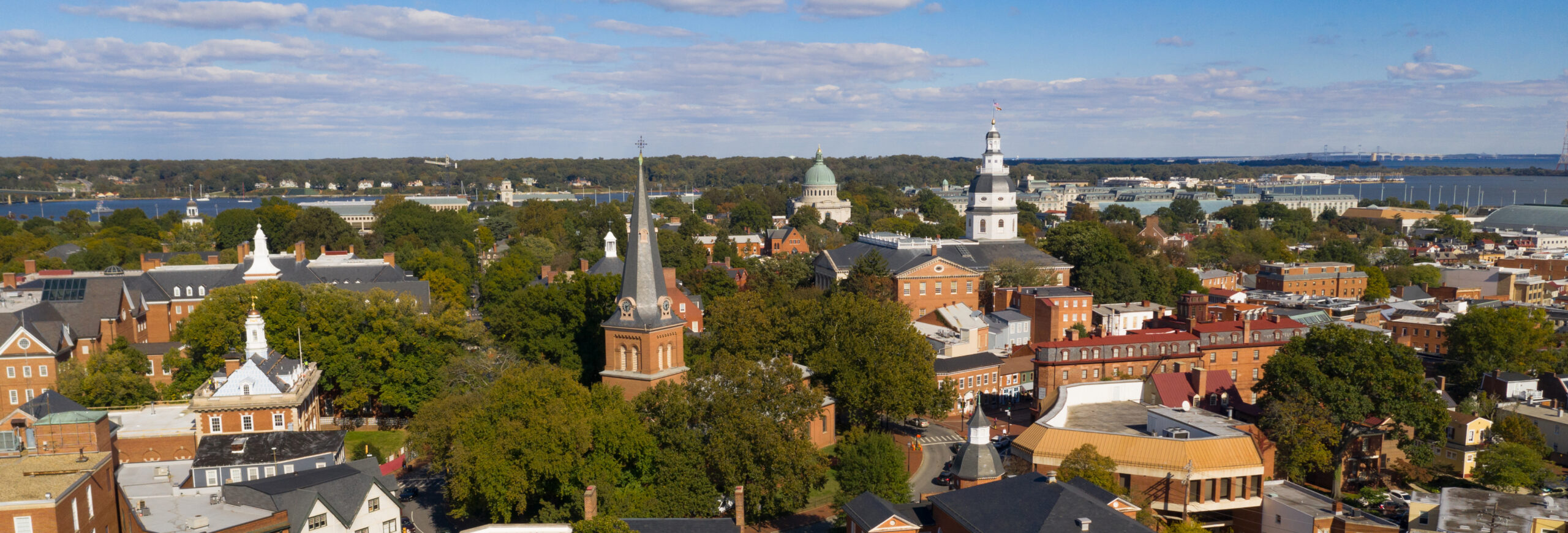 Aerial view of a historic city community representing regional growth and long-standing infrastructure